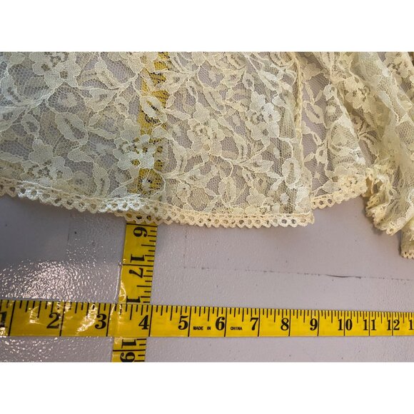 Vintage Yellow Lace & Satin Maxi Dress With Lace Jacket Size 9/10 - Picture 14 of 16
